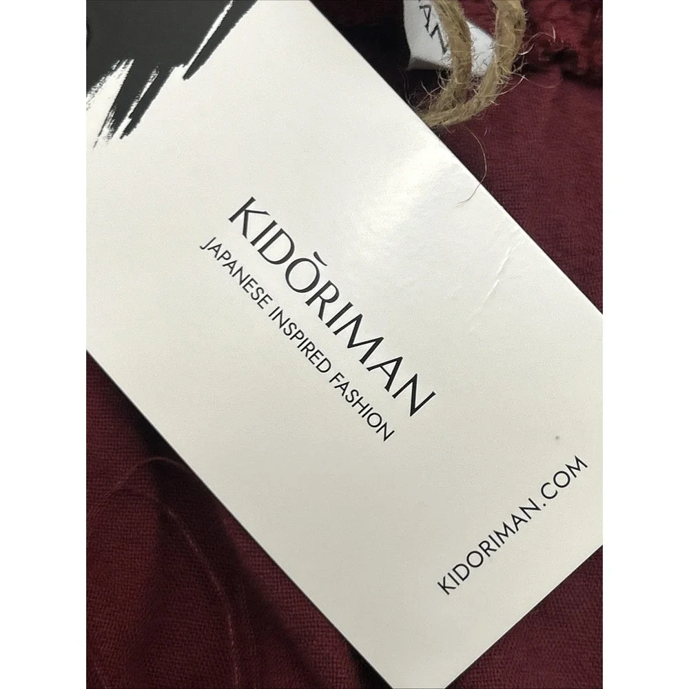 Kidoriman Harem Jogger Pant Burgundy Drop Crotch Mens Size 2XL Streetwear NEW